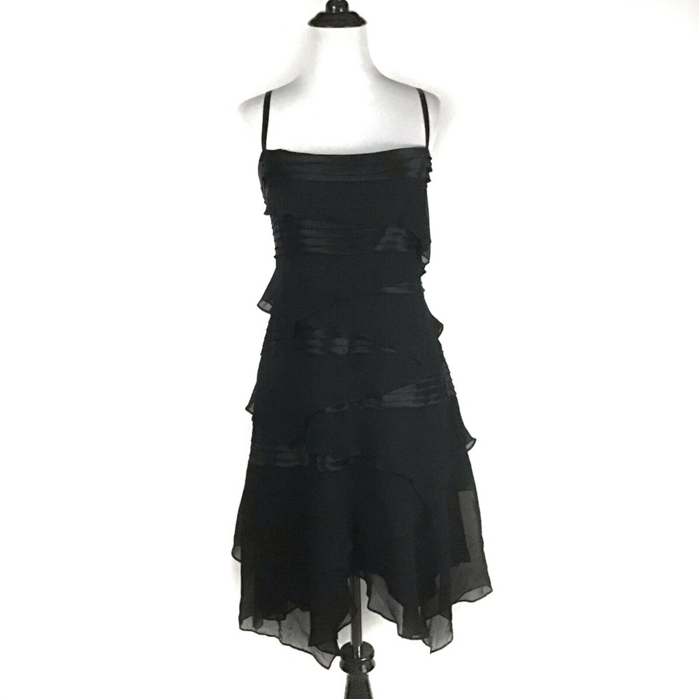 BCBGMaxAzria 100% Silk Tiered Dress Large NWT! - Picture 1 of 8